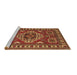 Sideview of Machine Washable Geometric Brown Traditional Rug, wshtr830brn