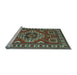 Sideview of Machine Washable Geometric Light Blue Traditional Rug, wshtr830lblu