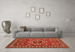 Machine Washable Geometric Orange Traditional Area Rugs in a Living Room, wshtr830org
