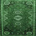 Square Machine Washable Persian Emerald Green Traditional Area Rugs, wshtr831emgrn