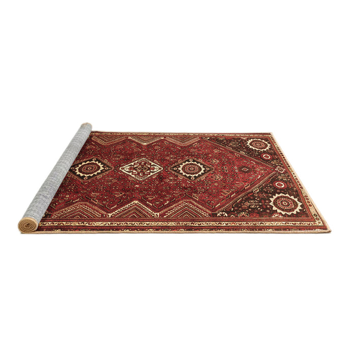 Sideview of Machine Washable Persian Brown Traditional Rug, wshtr831brn