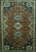 Machine Washable Persian Turquoise Traditional Area Rugs, wshtr831turq