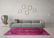 Machine Washable Persian Pink Traditional Rug in a Living Room, wshtr831pnk