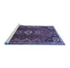 Sideview of Machine Washable Persian Blue Traditional Rug, wshtr831blu