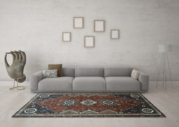 Machine Washable Persian Light Blue Traditional Rug in a Living Room, wshtr831lblu