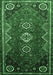 Machine Washable Persian Emerald Green Traditional Area Rugs, wshtr831emgrn