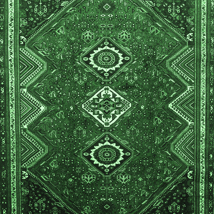 Machine Washable Persian Emerald Green Traditional Area Rugs, wshtr831emgrn