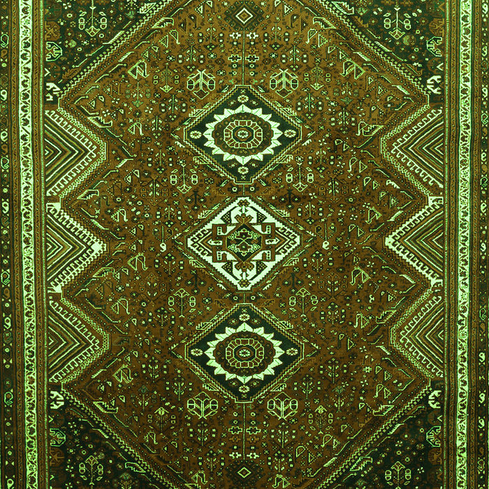 Serging Thickness of Machine Washable Persian Green Traditional Area Rugs, wshtr831grn