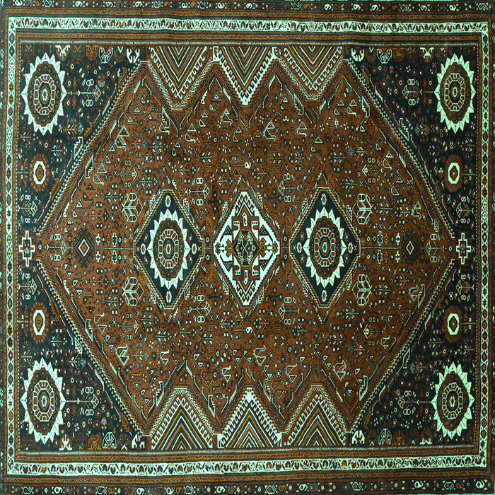 Square Persian Turquoise Traditional Rug, tr831turq