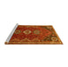 Sideview of Machine Washable Persian Yellow Traditional Rug, wshtr831yw