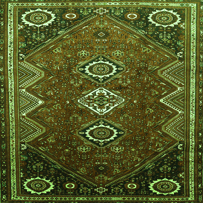 Serging Thickness of Persian Green Traditional Rug, tr831grn