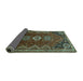 Sideview of Persian Turquoise Traditional Rug, tr831turq