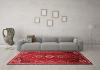 Machine Washable Persian Red Traditional Rug, wshtr831red