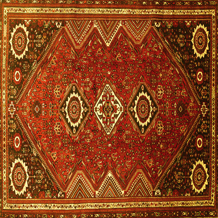 Square Persian Yellow Traditional Rug, tr831yw