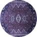 Round Persian Blue Traditional Rug, tr831blu