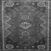 Round Machine Washable Persian Gray Traditional Rug, wshtr831gry