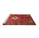 Sideview of Machine Washable Traditional Rust Pink Rug, wshtr832