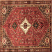 Square Machine Washable Persian Brown Traditional Rug, wshtr832brn