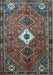 Machine Washable Persian Light Blue Traditional Rug, wshtr832lblu