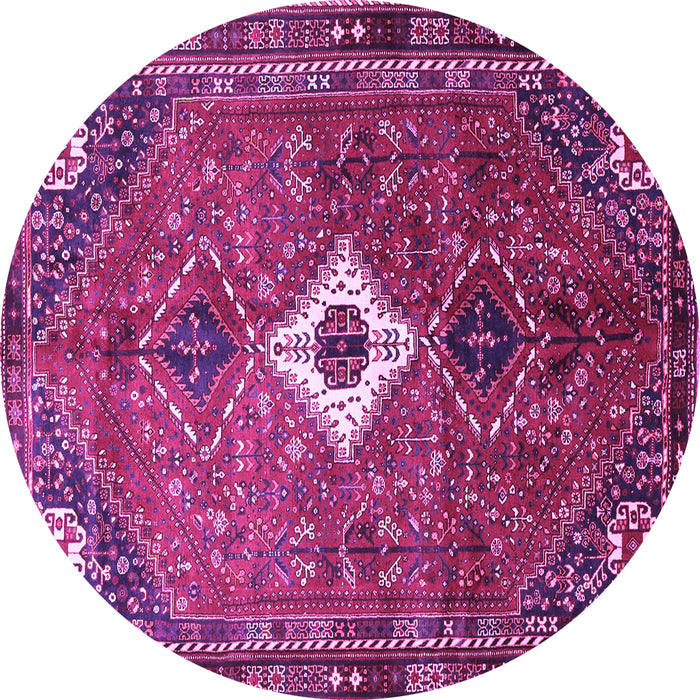Round Persian Purple Traditional Rug, tr832pur