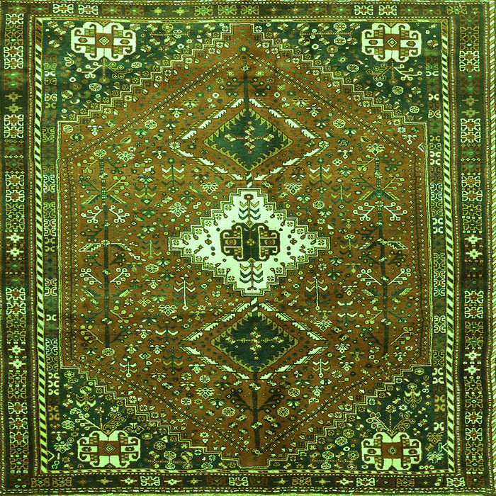 Serging Thickness of Persian Green Traditional Rug, tr832grn