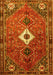 Machine Washable Persian Yellow Traditional Rug, wshtr832yw