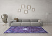 Machine Washable Persian Blue Traditional Rug in a Living Room, wshtr832blu