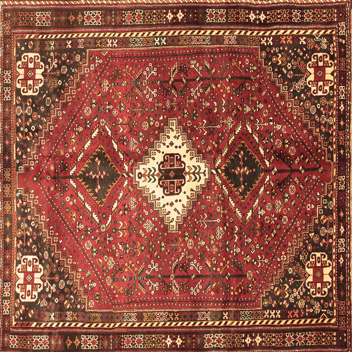 Square Persian Brown Traditional Rug, tr832brn