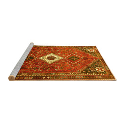 Sideview of Machine Washable Persian Yellow Traditional Rug, wshtr832yw
