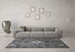 Machine Washable Persian Gray Traditional Rug in a Living Room,, wshtr832gry