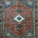 Square Persian Light Blue Traditional Rug, tr832lblu