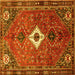 Square Persian Yellow Traditional Rug, tr832yw