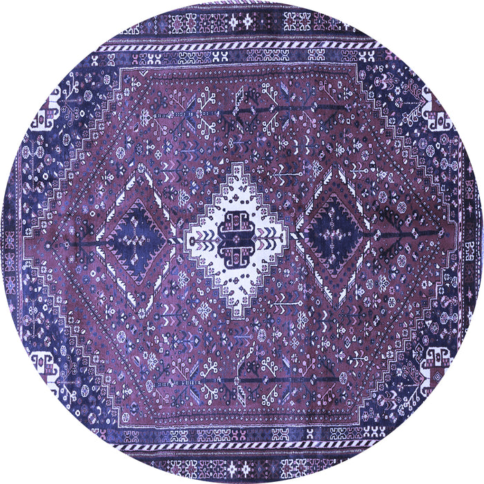 Round Persian Blue Traditional Rug, tr832blu