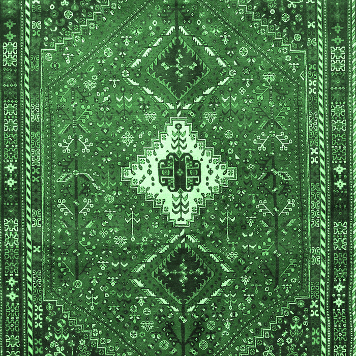 Machine Washable Persian Emerald Green Traditional Area Rugs, wshtr832emgrn