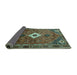 Sideview of Persian Turquoise Traditional Rug, tr832turq