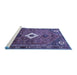 Sideview of Machine Washable Persian Blue Traditional Rug, wshtr832blu