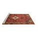 Sideview of Machine Washable Persian Brown Traditional Rug, wshtr832brn