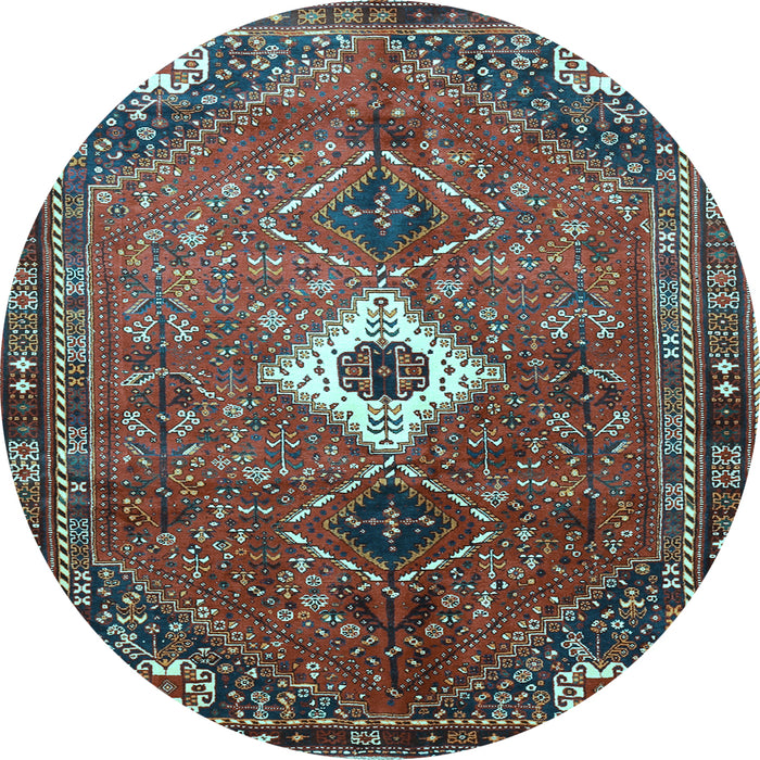 Round Persian Light Blue Traditional Rug, tr832lblu