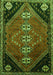 Serging Thickness of Machine Washable Persian Green Traditional Area Rugs, wshtr833grn