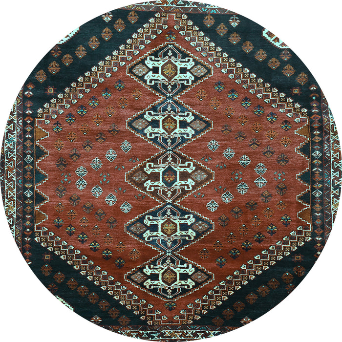 Round Persian Light Blue Traditional Rug, tr833lblu