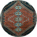 Round Persian Light Blue Traditional Rug, tr833lblu