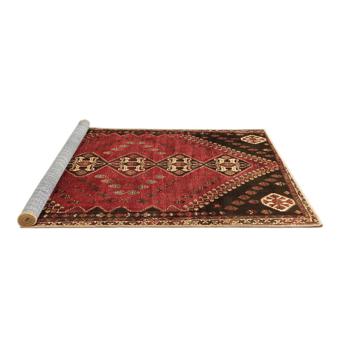 Sideview of Machine Washable Persian Brown Traditional Rug, wshtr833brn