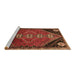 Sideview of Machine Washable Persian Brown Traditional Rug, wshtr833brn