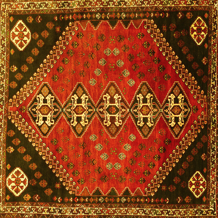 Square Persian Yellow Traditional Rug, tr833yw