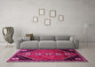 Machine Washable Persian Pink Traditional Rug in a Living Room, wshtr833pnk