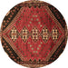 Round Machine Washable Persian Brown Traditional Rug, wshtr833brn