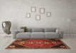 Machine Washable Persian Brown Traditional Rug in a Living Room,, wshtr833brn