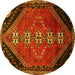 Round Persian Yellow Traditional Rug, tr833yw