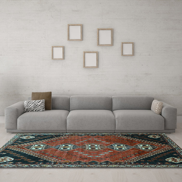 Machine Washable Persian Light Blue Traditional Rug in a Living Room, wshtr833lblu