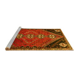 Sideview of Machine Washable Persian Yellow Traditional Rug, wshtr833yw